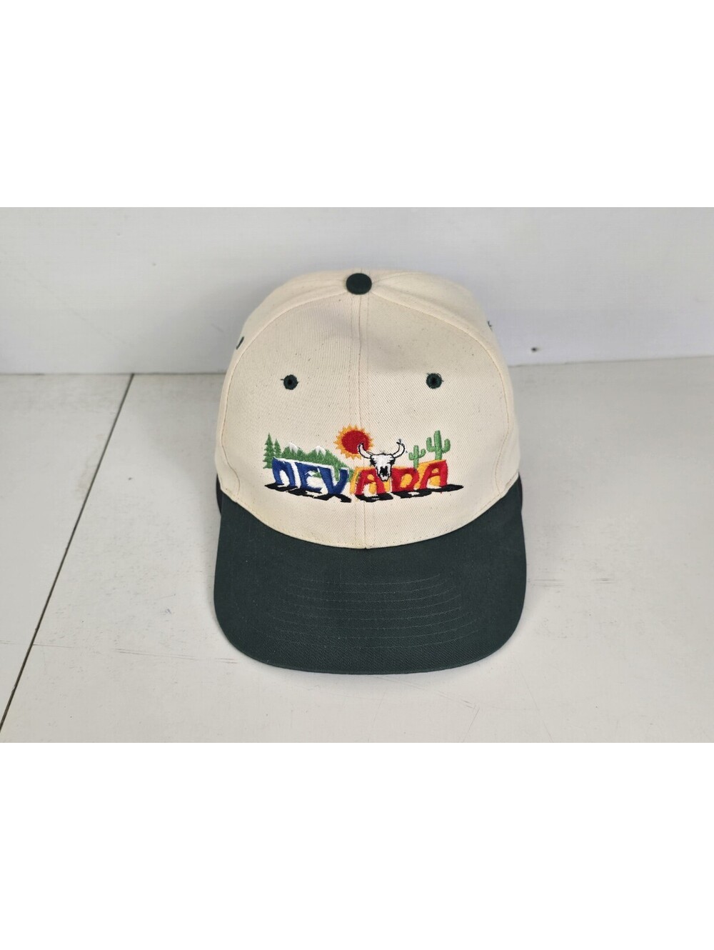 VINTAGE BASEBALL HAT NEVADA STEER LOGO COLORFUL NISSIN CAP SNAPBACK